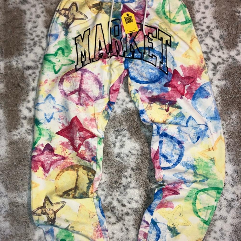 Market Multicolor Graphic Print Men's sweatpants